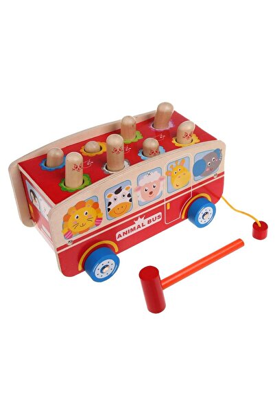 OEM Wooden Toy Bus with Animals 24x15x14cm