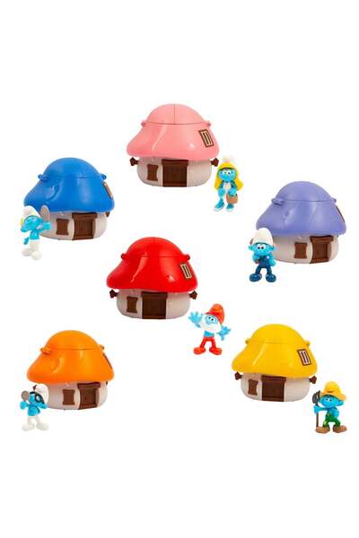 OEM Smurfs Mushroom House with Confetti & Surprise Figurine - Giochi Preziosi