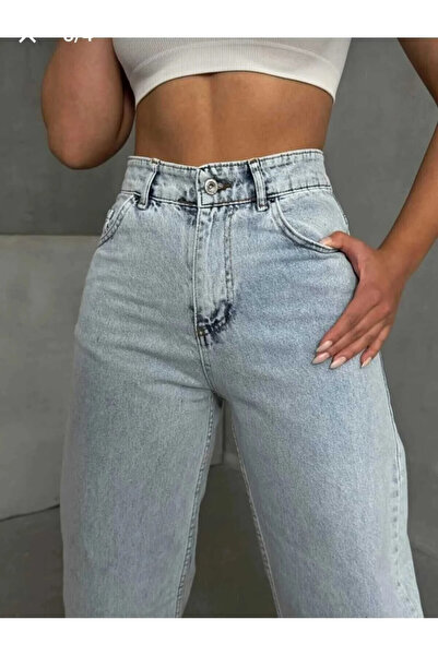 mooishan Adelina Blue Висока талия, еластични, широки крачоли, дамски пантало...