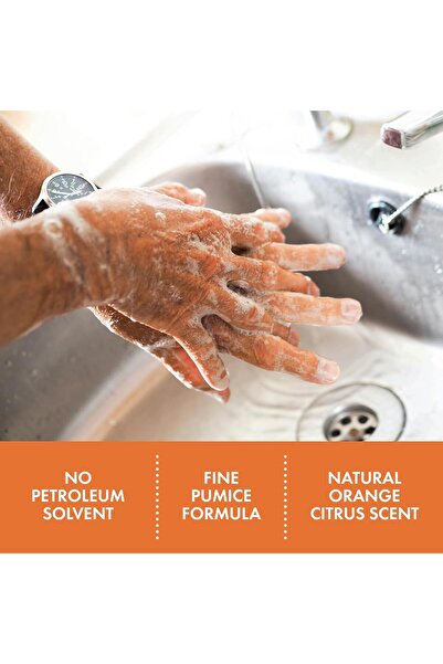 FAST ORANGE Permatex 25219 Pumice Lotion Hand Cleaner with Pump, 128 Fluid Ounce