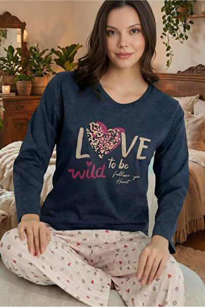 MORRO Women's 100% Cotton Single Jersey Textured Pajama Set with Pattern and ...