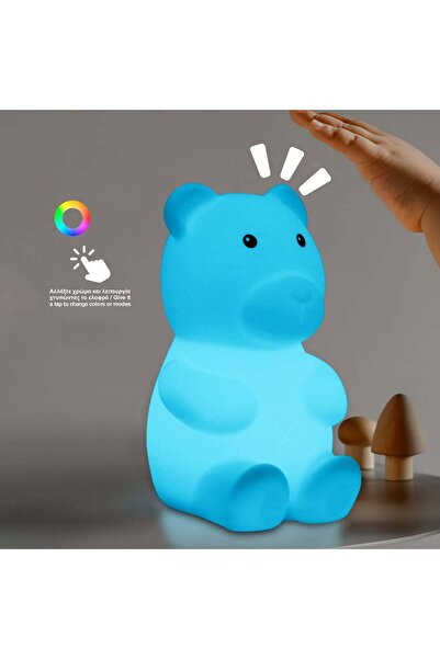 OEM Lampa de Veghe Ursulet Colorat Squishy cu Baterii 9x10x16cm
