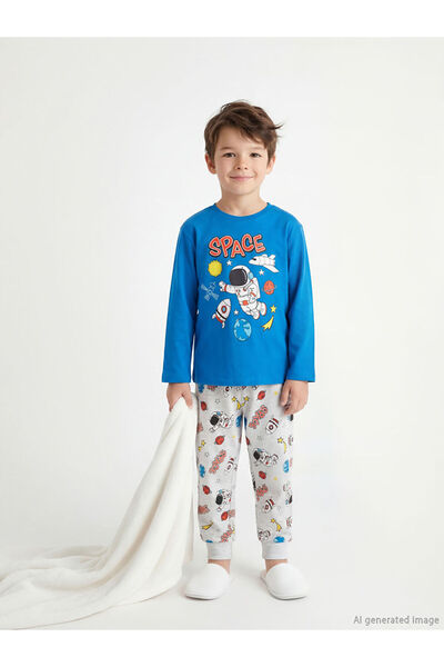 LC Waikiki RMZ GİYİM FARKIYA طقم بيجامة للأولاد بياقة روبا