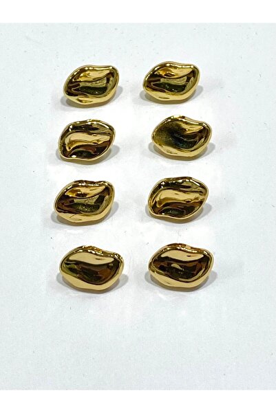 karantuhafiye Ellipse Model Metalized Button / 1.5 cm / Set of 8 / M2556