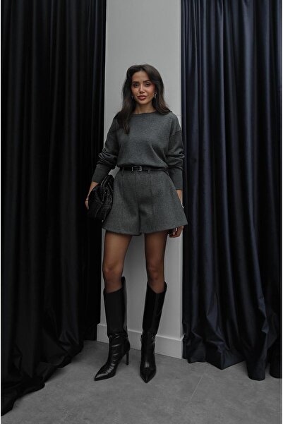 Havoş Gray Cody Belted Shorts