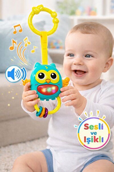 TOYFEST Müzikli ve Işıklı Çıngıraklı Baykuş Puset Oyuncağı Bebek Oyuncağı - 1...
