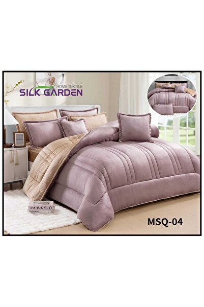 silk Single winter bedspread set consisting of 4 pieces, plain embossed, luxu...