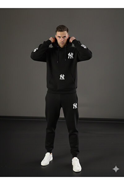 ALİ.COM Unisex Ny Printed Tracksuit Set | Hoodie- Hooded Sweatshirt Sweatpant...