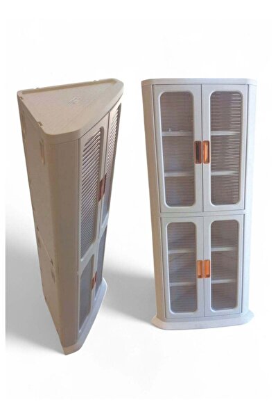 Genericc خزانة تخزين زاوية قابلة للطي بأربعة أبواب لتخزين متعدد الأغراض في ال...