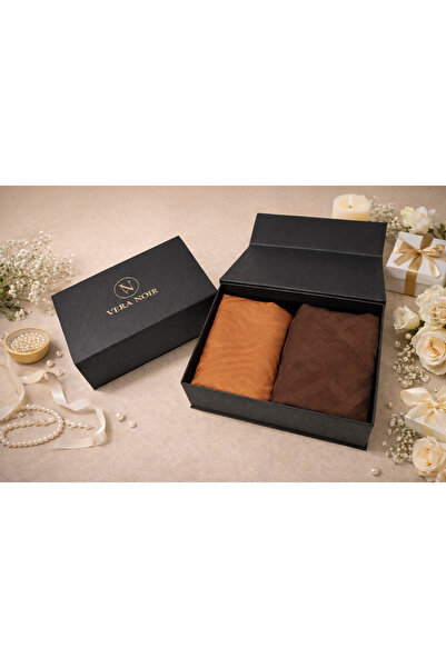 VERA NOIR 2 adet Jakar Etol Şal _ acı kahve ve kaşmiş