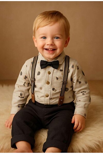 BEGONYA BEBECE KIDS Strapped Pants, Bow Tie Shirt, Boys' Suit