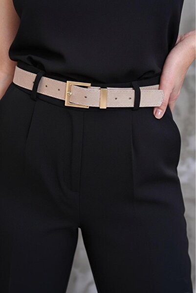 EMR Official Square Buckle Women's Belt, Trouser Belt, Waist Belt, Coat Belt