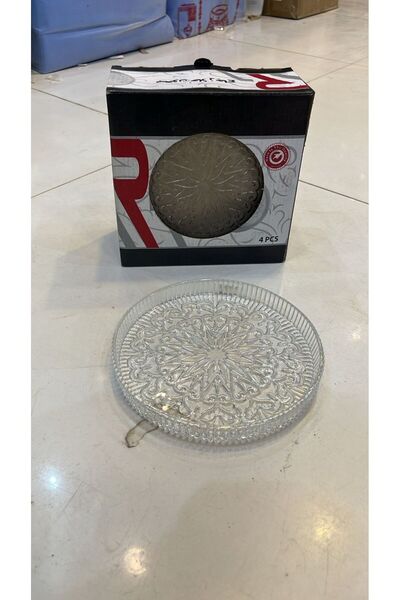 South house 4 glass dessert plates, 15 cm in size