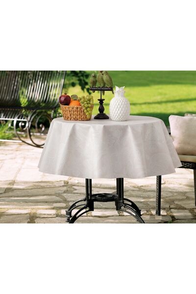 Madame Coco Elisa PVC Tablecloth - Beige / White - 140 Cm