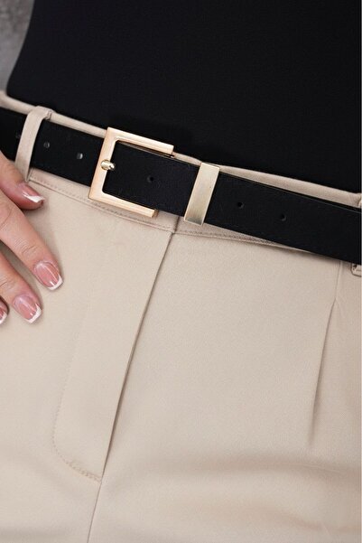 EMR Official Square Buckle Women's Belt, Trouser Belt, Waist Belt, Coat Belt