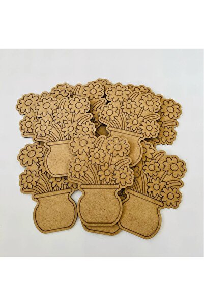 WoodStory Ahşap Boyama Oyuncak – 25’li Çiçek Figürü Seti | Kendin Boya | Okul...