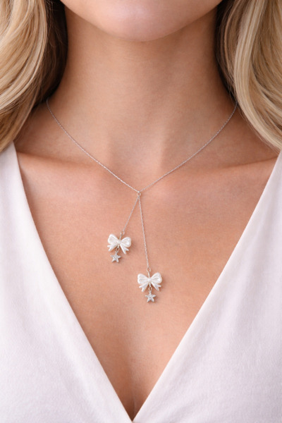 ALYA Çift Fiyonk Yıldızlı kolye