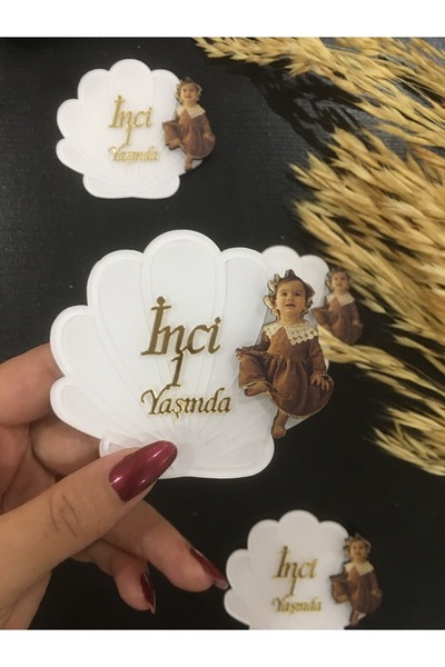 TWİN COLLECTION Bebek - Fotoğraflı Magnet - Pleksi İstiridye Model - 1 Yaşınd...