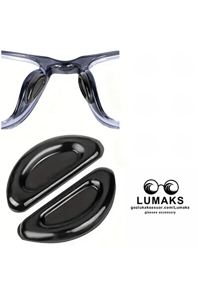 LUMAKS Glasses Nose Pad Soft Adhesive Anti-Slip Black 1 Pair