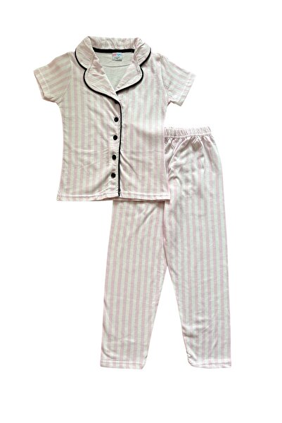 Kidora Kids Girl's 100% Cotton Pink Shirt Collar Buttoned Short Sleeve Summer...