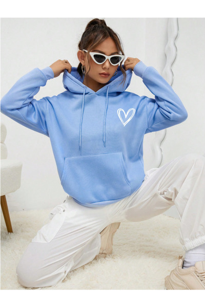 Mayer Butik Unisex Men/Women Heart Colorful Custom Printed Cotton Oversized H...