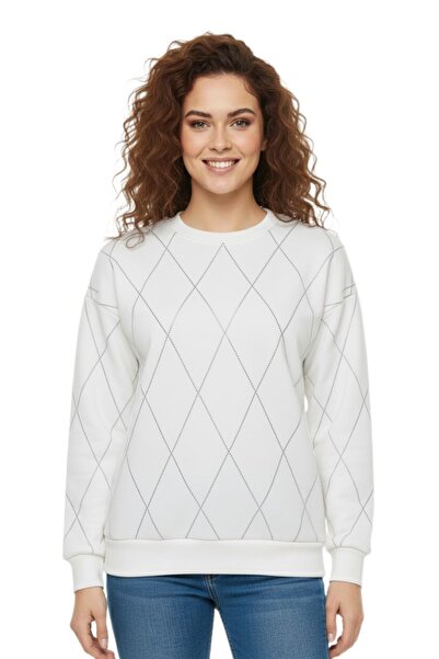 BAGLAN Women's Sıfıryaka Sweatshirt with Stones Bgl-St05060