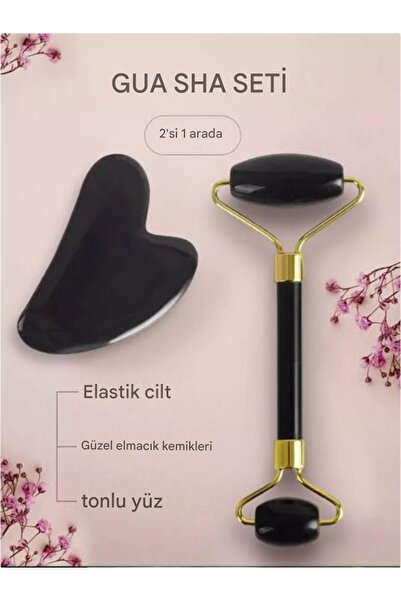 FLF WLASS Doğal Gerçek Yeşim Taşı&Gua Sha Seti Yüz, Boyun, Yanak inceltme Kır...