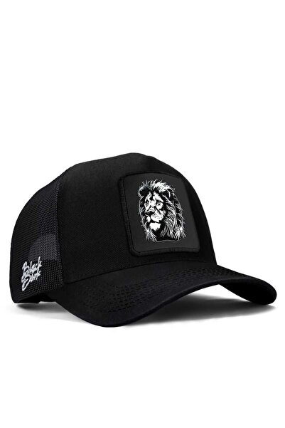 BlackBörk Aslan Logolu Siyah Trucker Şapka