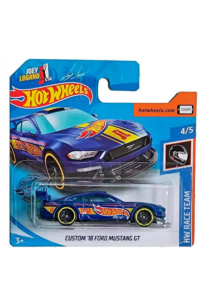 HOT WHEELS Hot Wheels Car, Custom 18 Ford Mustang GT, HW Race Team 2020, Blue...