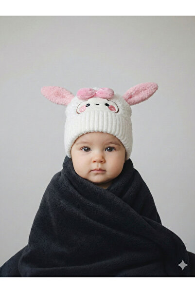 ÇağlaDesign Kuzu kulaklı fiyonklu kışlık şapka