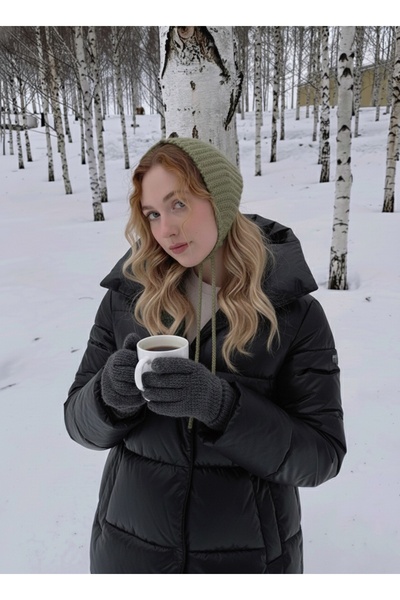 yucin قبعة تريكو نسائية، إكسسوار شعر متعدد الأغراض، غطاء رأس شتوي قابل للربط