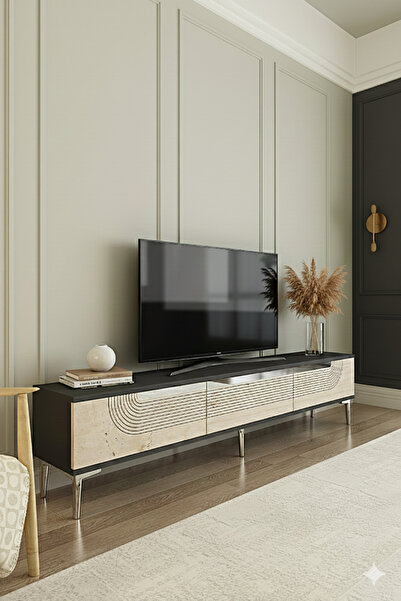 YUMEDİ DESİGN TSA1805ATS - DÜNYA TV STAND , TV SEHPASI 180CM ANTRASİT-TRAVERT...