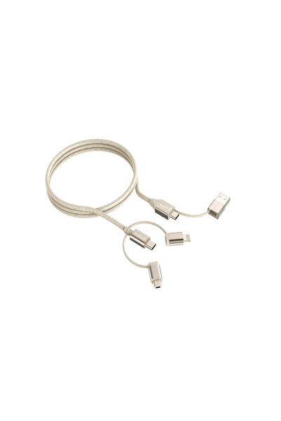 TRAVELMALL 5-in-1 Intelligent Charging Cable 1m USB-A to Lightning, Micro-USB...