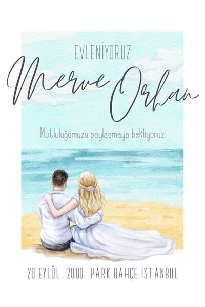 izmirdenet Düğün Davetiyesi 99 Adet Zarfsız Baskı ve Tasarım Dahil! Davetiye ...