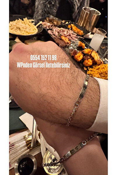 Çelik Göz Baskılı Çift Bilekliği - Gözlerim Hep Üzerinde Sevgilim