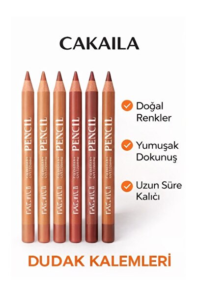 CAKAILA Doğal Renkli Dudak Kalemi – Yumuşak Dokulu, Uzun Süre Kalıcı Lip Pencil