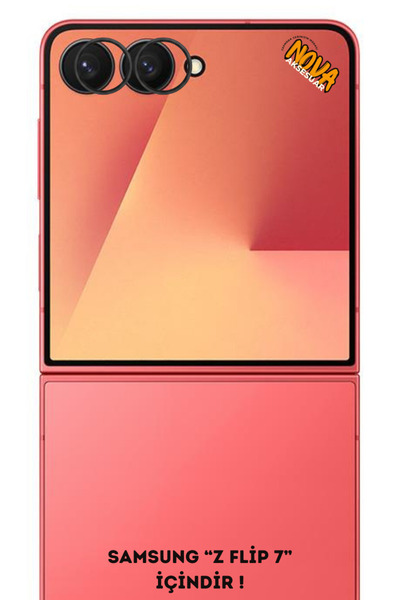 cepmoda واقي عدسة الكاميرا المعدني لهاتف سامسونج جالاكسي 'زد فليب 7' - أسود