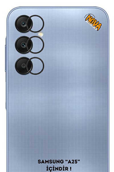 cepmoda زجاج حماية لعدسة الكاميرا المعدنية من سامسونج جالاكسي 'A25' - أسود