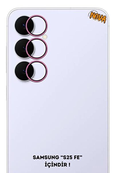cepmoda Samsung Galaxy'S25 Fe' Metal Camera Lens Protective Glass - Pink