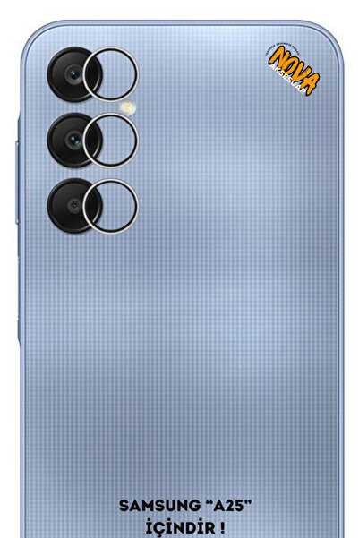 cepmoda زجاج حماية لعدسة الكاميرا المعدنية من سامسونج جالاكسي 'A25' - فضي