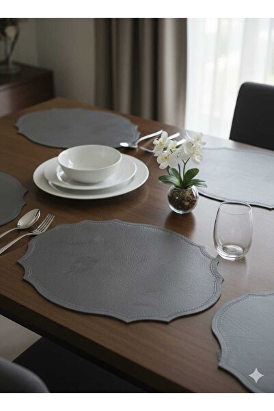 Okumuş Home İVORY Amerikan Servis 4'lü suni deri