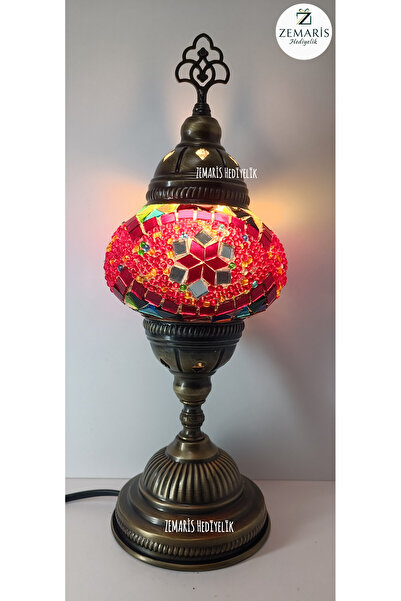 ZEM ARİS HEDİYELİK مصباح طاولة فسيفساء أصلي مصنوع يدويًا (حجم كبير)