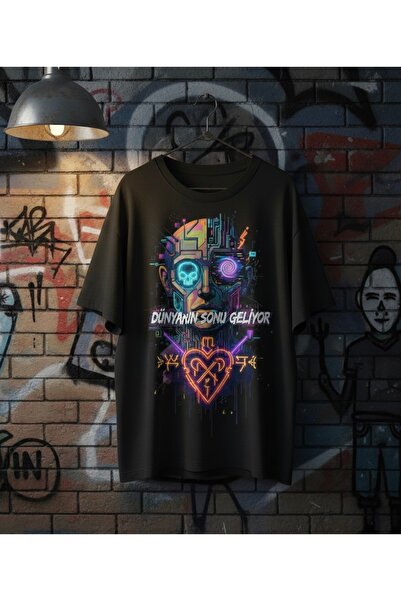 Infire clothing قصة فضفاضة تي شيرت للجنسين مصنوع من القطن بنسبة 100% من ماركة...