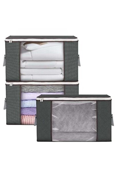 Generic 3 Pieces Large Capacity Sized Bags Clothes Storage Organizers Foldabl...