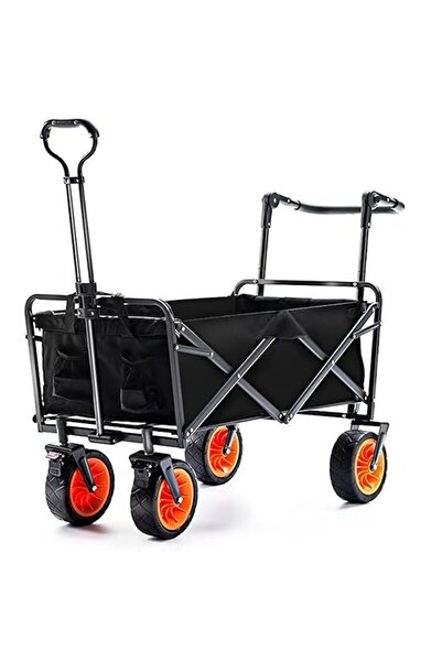 Arabest Folding Wagon Cart Collapsible Utility Big Wheels Brakable Shopping C...