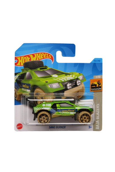 HOT WHEELS Sand Burner Car, Baja Blazers 2023, Green, 1:64
