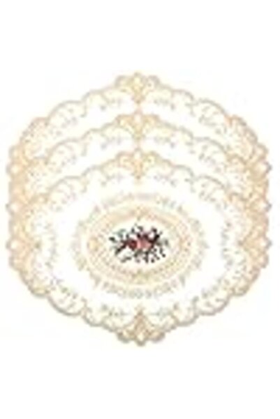 Arabest French Crochet Doilies,Embroidered Exquisite Lace Placemats Beige