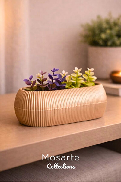 Mosarte مزهرية بتصميم بيضاوي حديث ومضلع / قطعة ديكور