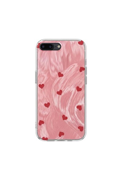 Pro Aksesuar iPhone 6S Plus Compatible Case Heart Pattern Silicone Case Red