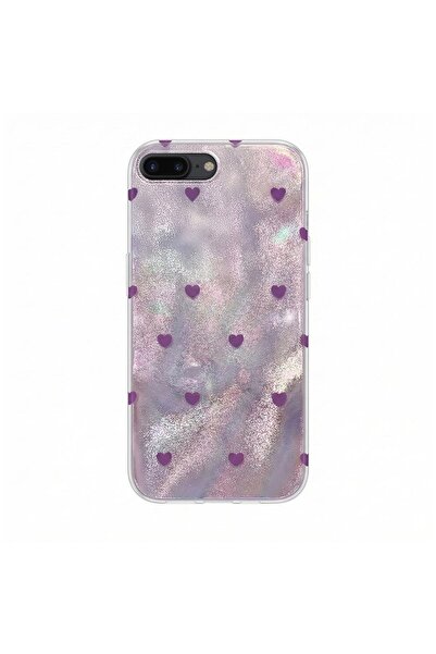 Pro Aksesuar iPhone 6S Plus Compatible Case Heart Pattern Silicone Case Lilac